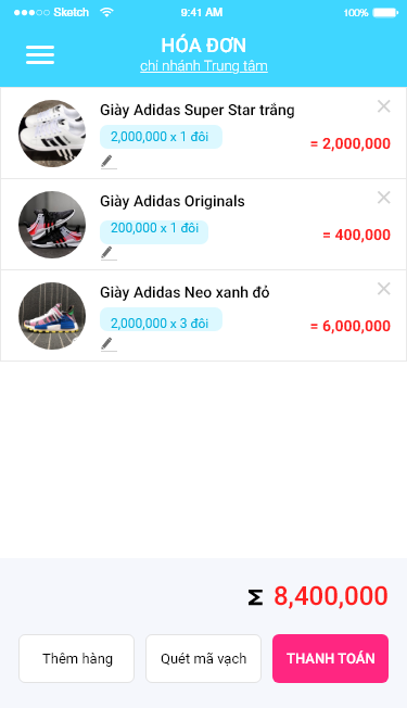 hóa đơn mobile